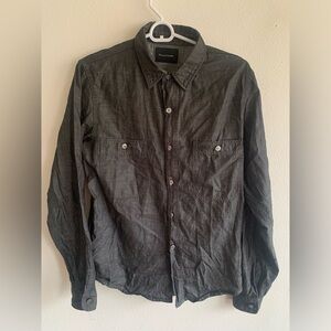 Nom De Guerre Japan Cotton Gray Chambray Button Up Shirt Men’s S Small